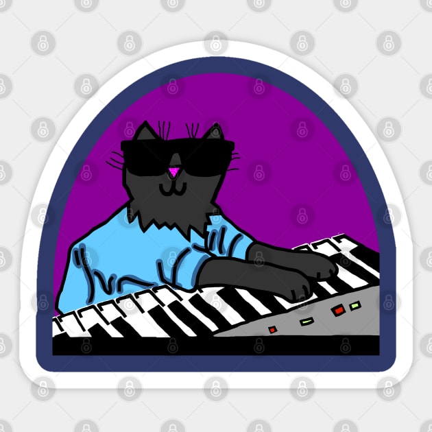 Cool Cat Wearing Sunglasses Makes Music Sticker by ellenhenryart